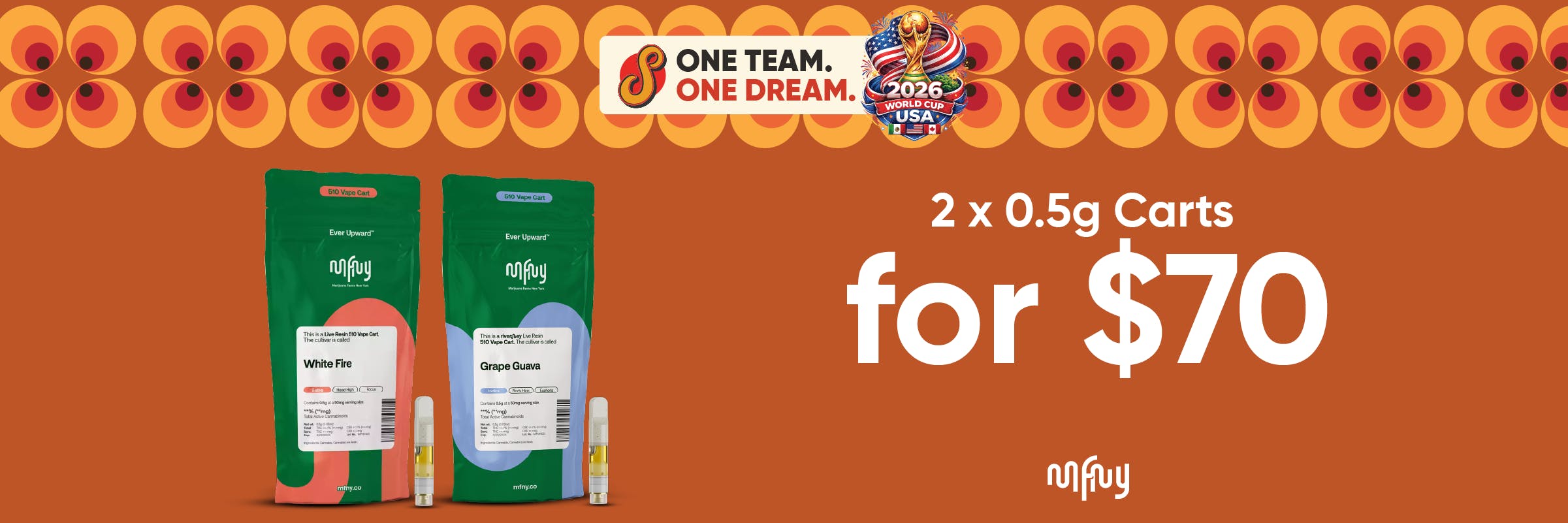 2 × 0.5g vape pens for $70 at Superfly Dispensary
