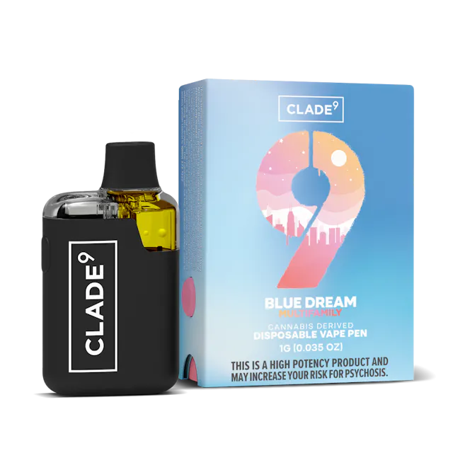 Clade9 Disposable Vape Blue Dream 1g (sativa, disposables)