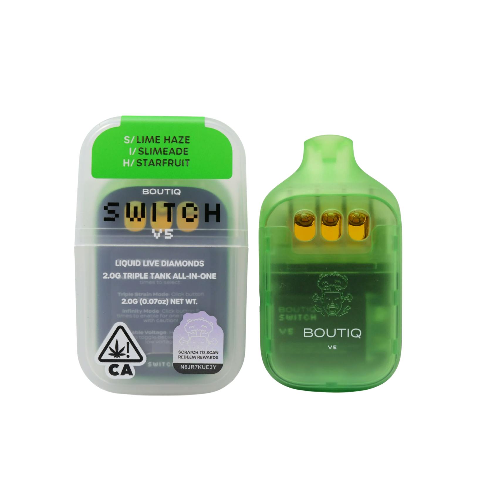 Boutiq - Lime Haze x Slimeade x Starfruit Switch Disposable Vape - 2gBoutiqHybridTHC: 75%Kaya Bliss Summer Special! Spend $100 get $10 Off!+2