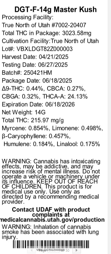 Master Kush Whole Flower