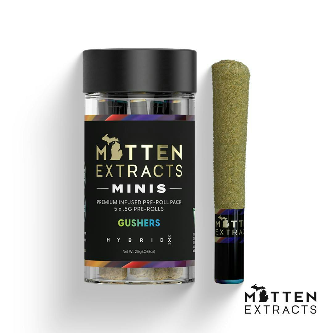 Mitten Extracts - 5-Pack .7g Infused Prerolls - Gushers (H)