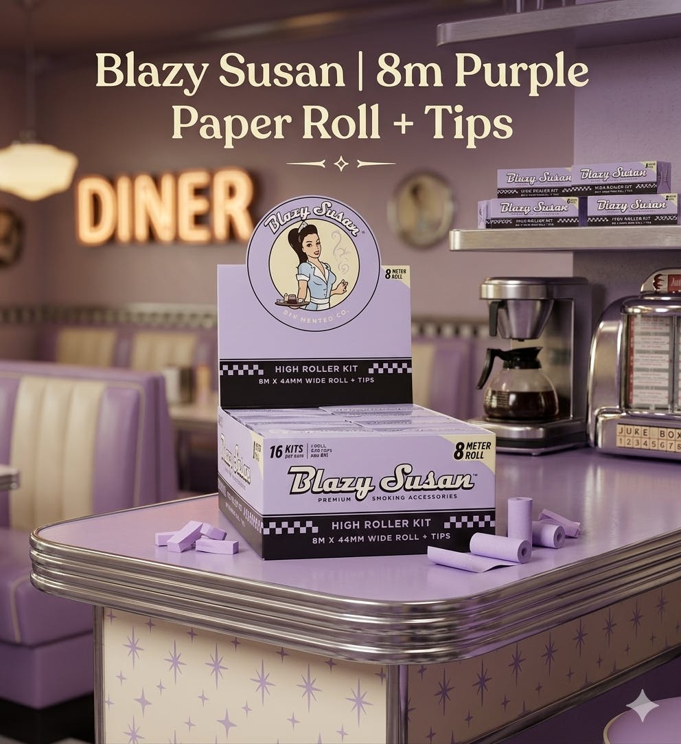 Product Blazy Susan | 8m Purple Paper Roll + Tips