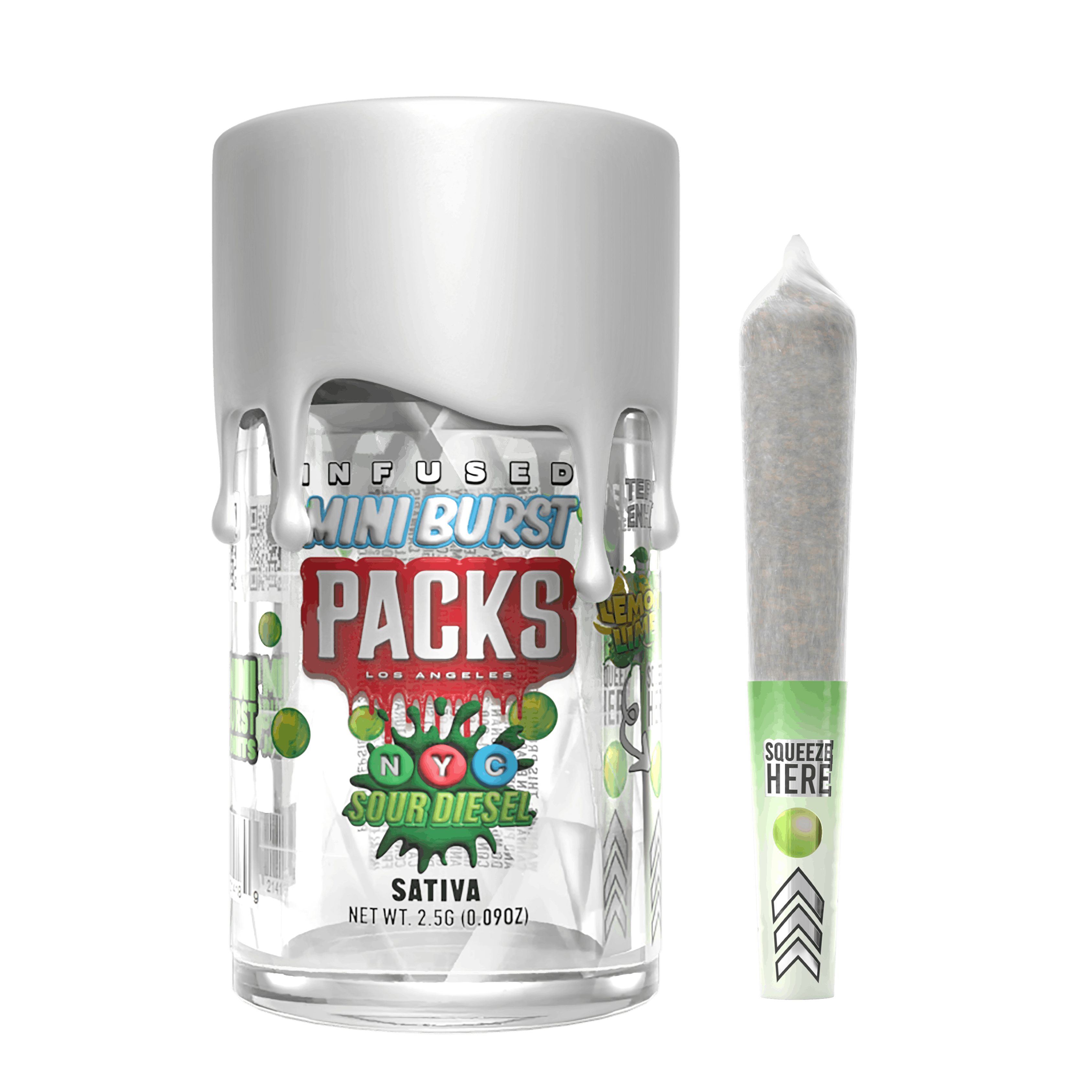 Packs | NYC Sour Diesel | Mini Bursts | Infused | 5pk | 2.5g