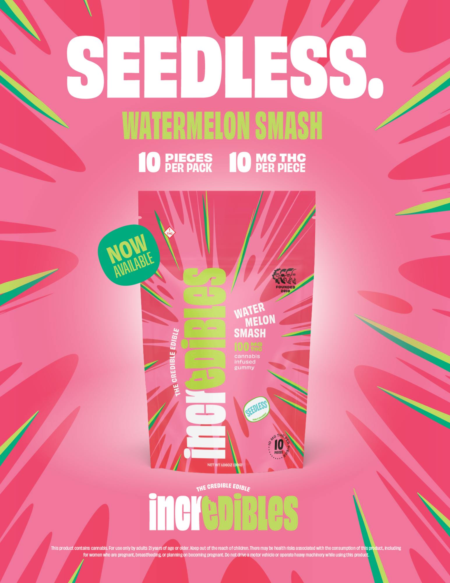 Incredibles Watermelon Smash (Hybrid) Gummy 100mg