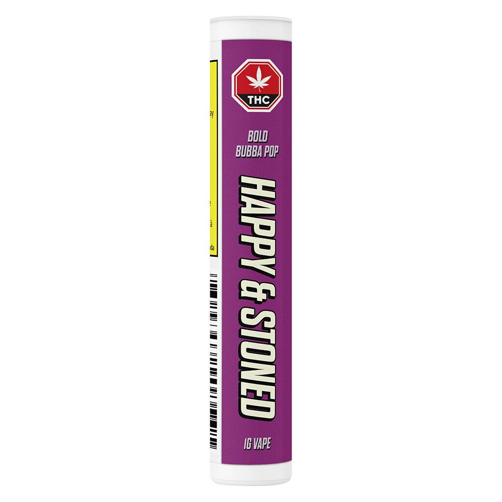 Happy & stoned - bold bubba pop disty+diamond 510 thread cartridge