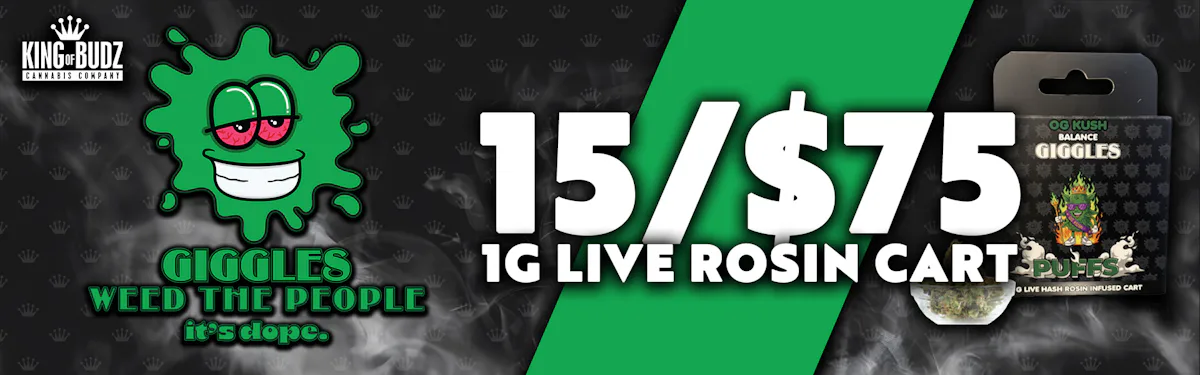 Giggles 1g Live Rosin Cart - 15 for 75$