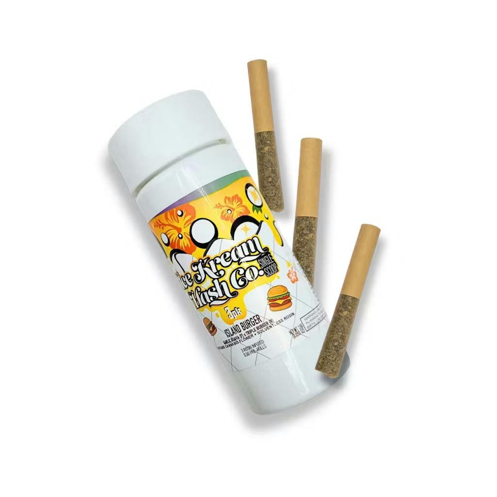 Ice Kream Hash - 3-Pack .5g Rosin Infused Prerolls - Island Burger