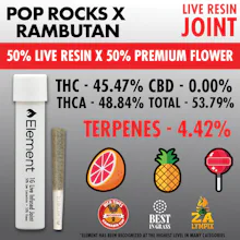 Element x Pro Gro - 1g Live Resin Joint - Pop Rocks x Rambutan