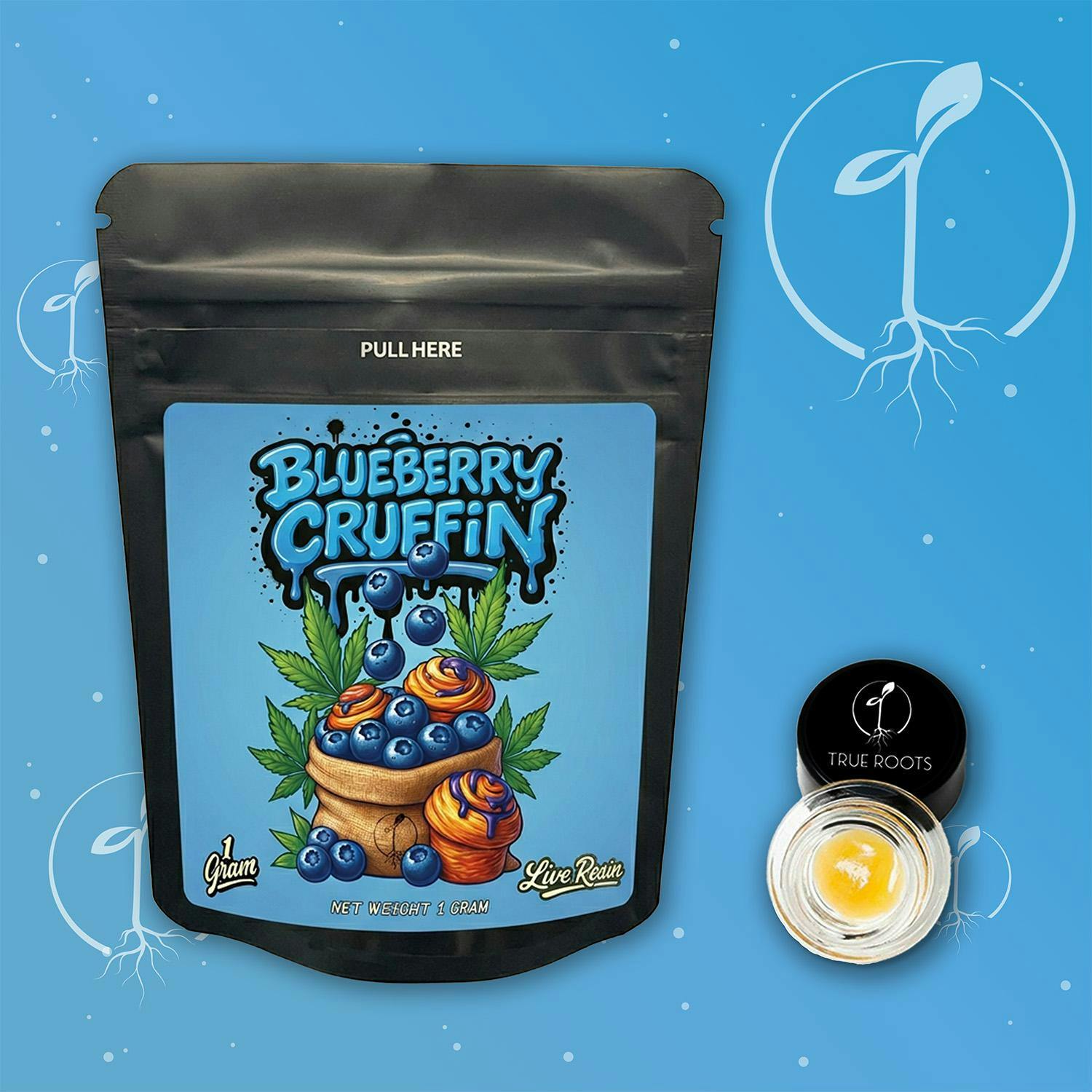 True Roots Live Rosin | Blueberry Cruffin