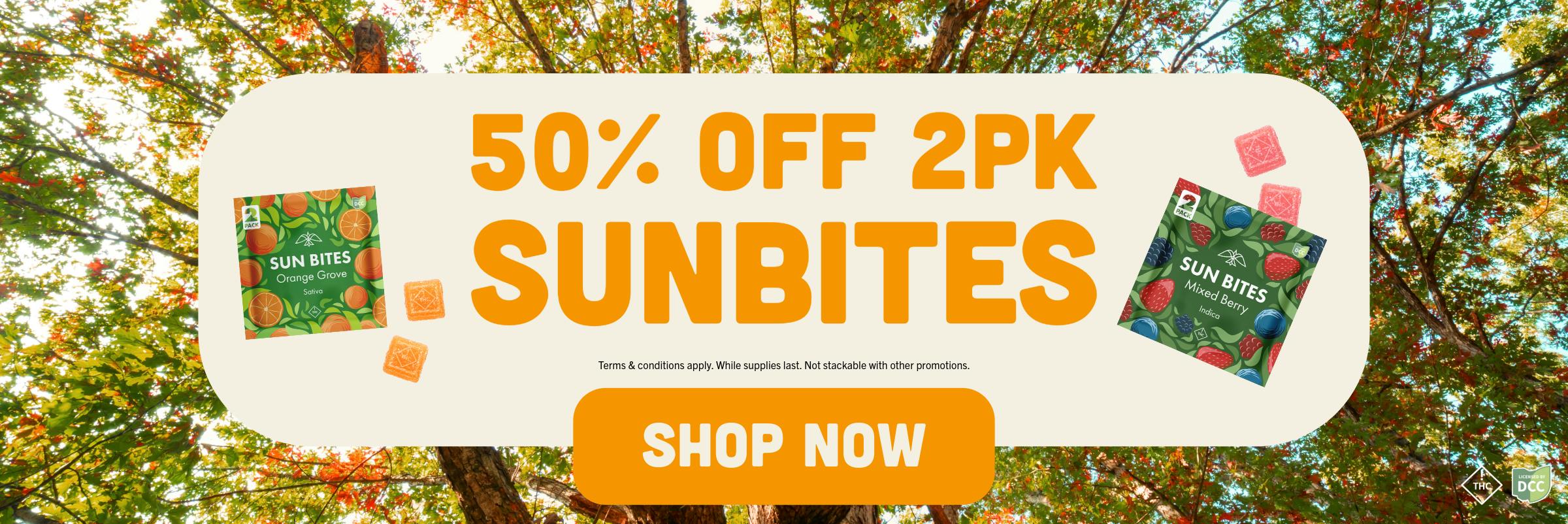 50% OFF 2PK SUNBITES SALE