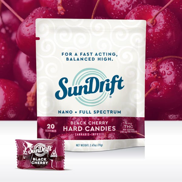 Black Cherry - 100mg Nano Full Spectrum Hard Candies - SunDrift