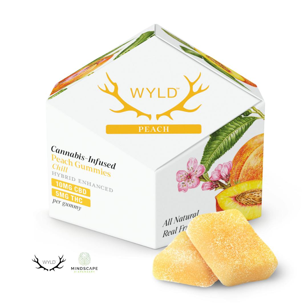 Wyld Peach Hybrid Gummies 50mg 2:1