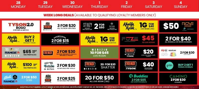 Planet 13 Calendar deals 09-24 to 10-04