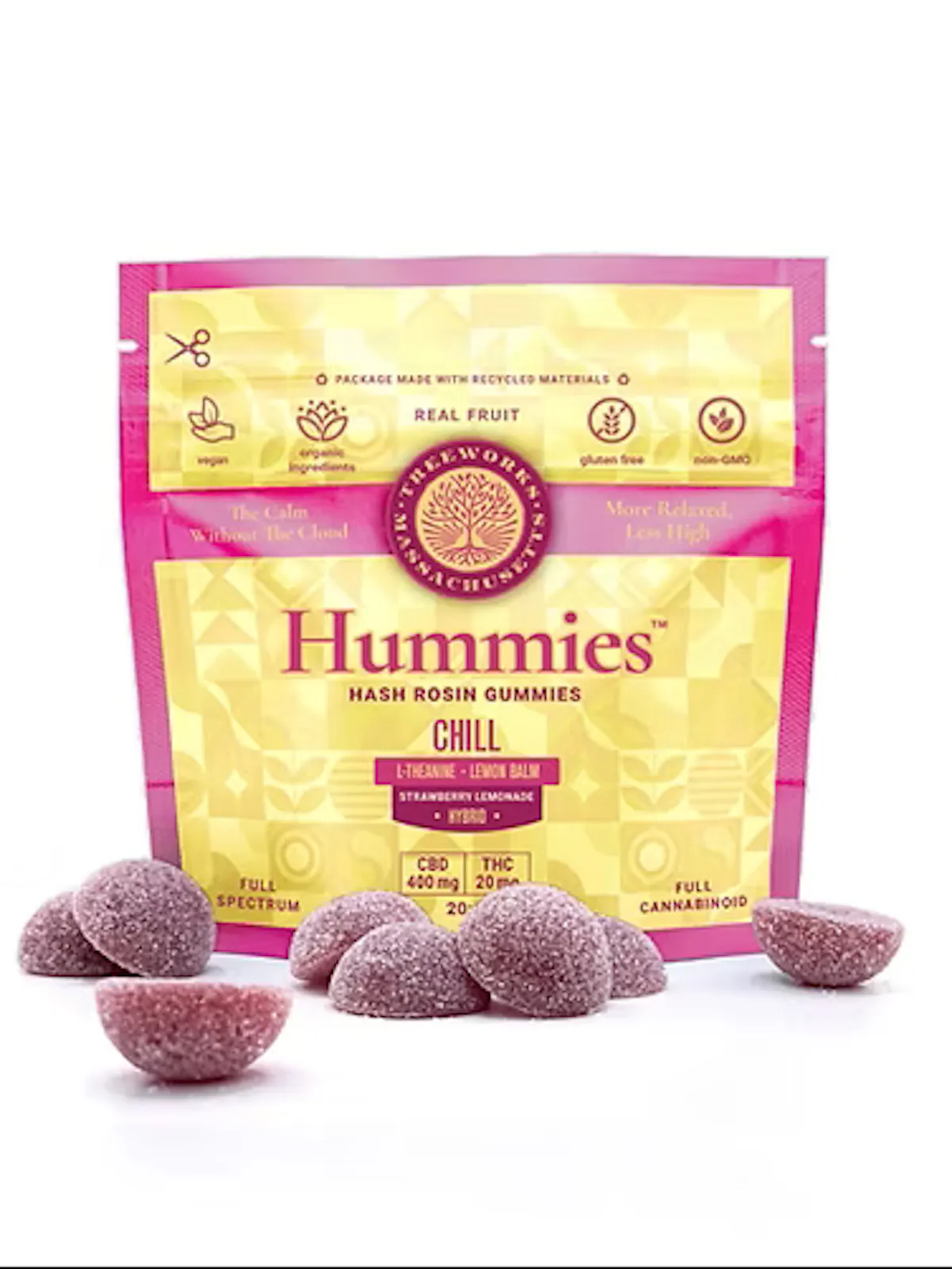 Hummies 20:1 Strawberry Lemonade Chill Gummies 20mg 20pk (CBD:THC) N/A ...