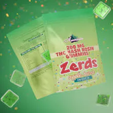 Amnesia - 200mg Zerds Hash Rosin Gummies - Apple Burst