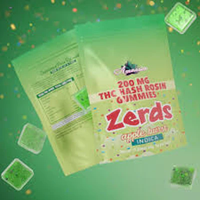 Amnesia - 200mg Zerds Hash Rosin Gummies - Apple Burst