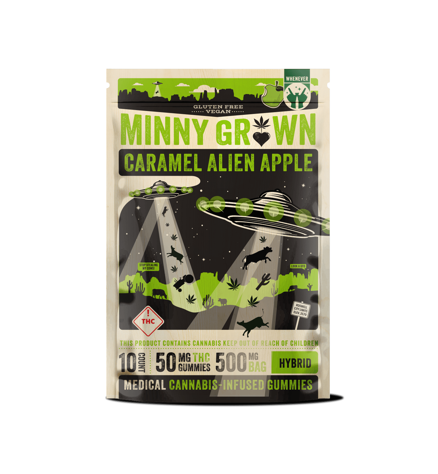 Medical (500mg THC) Caramel Apple Alien Abduction 10ct Gummies by