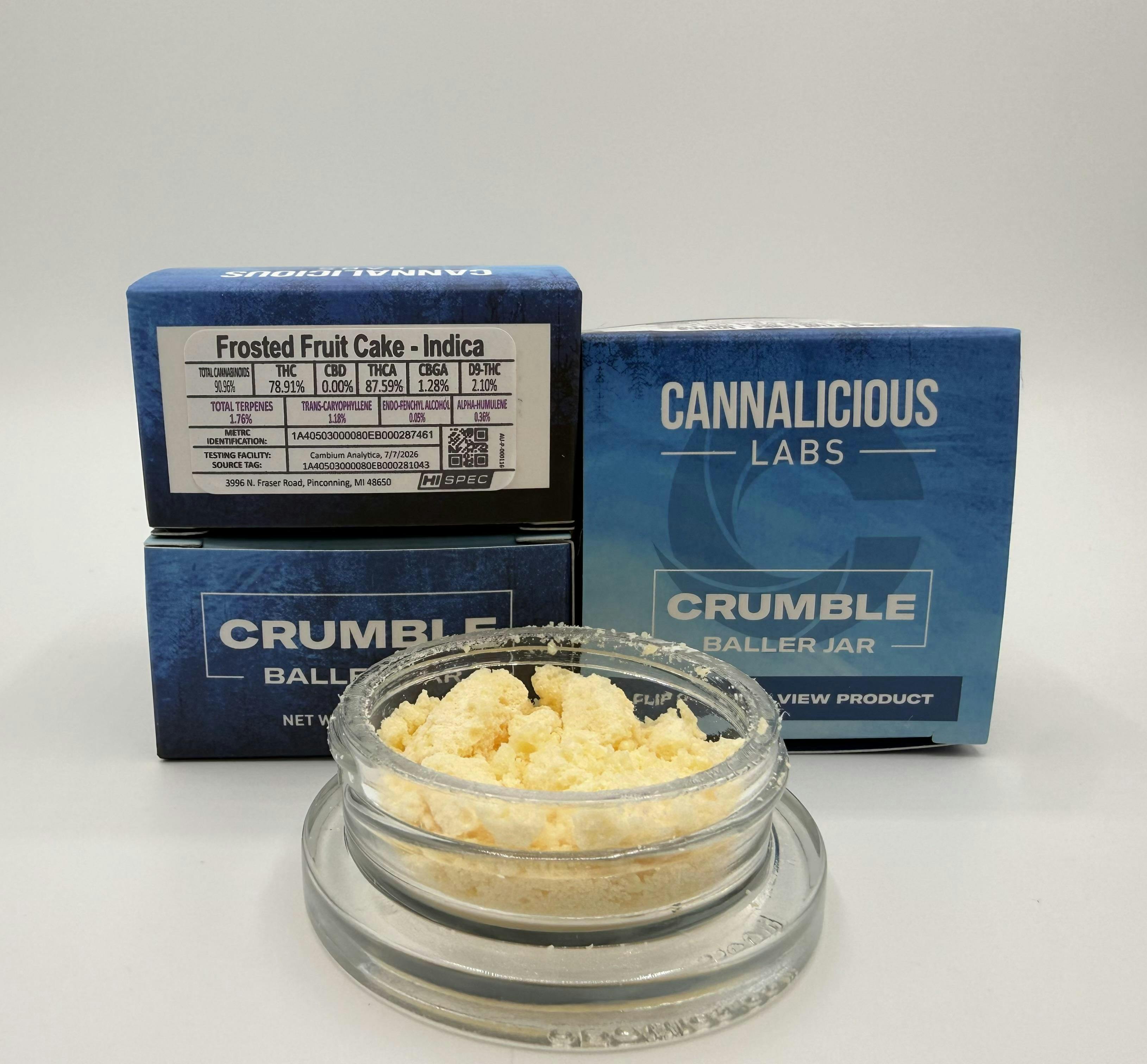 Cannalicious - 7g Crumble Baller Jar - Frosted Fruit Cake