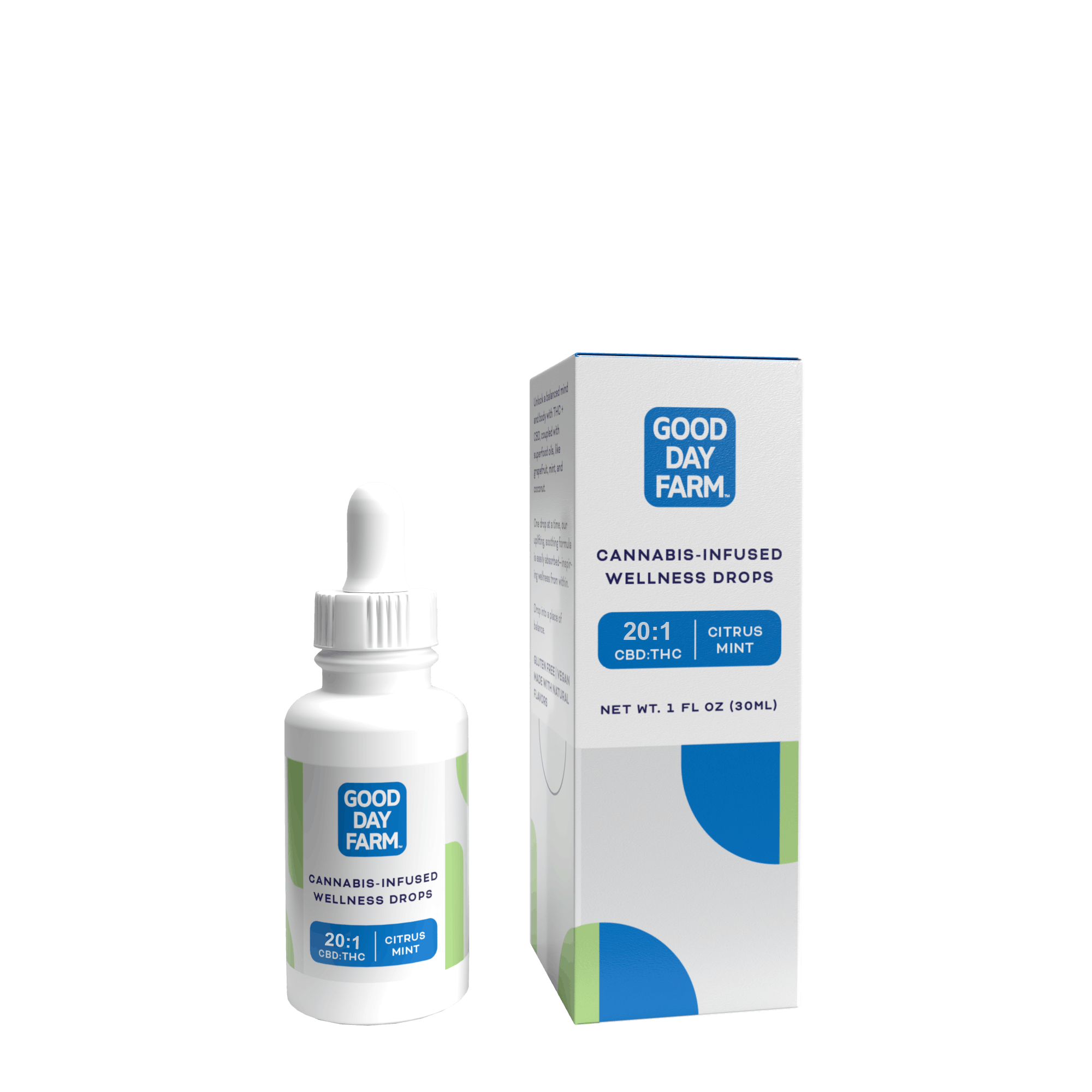 GDF: Tincture | Citrus Mint | 20:1 CBD:THC | 1200mg CBD : 60mg THC