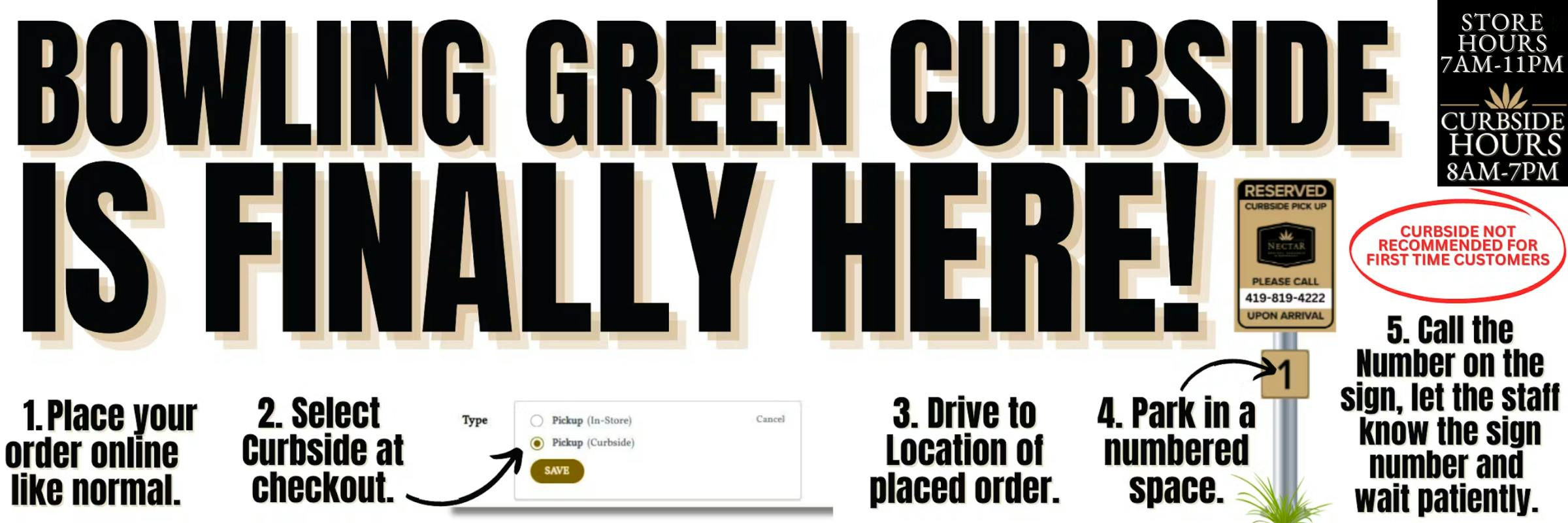 Curbside, Curbside Pickup, Curbside Ordering, Curbside Available, Pick up, Online Ordering