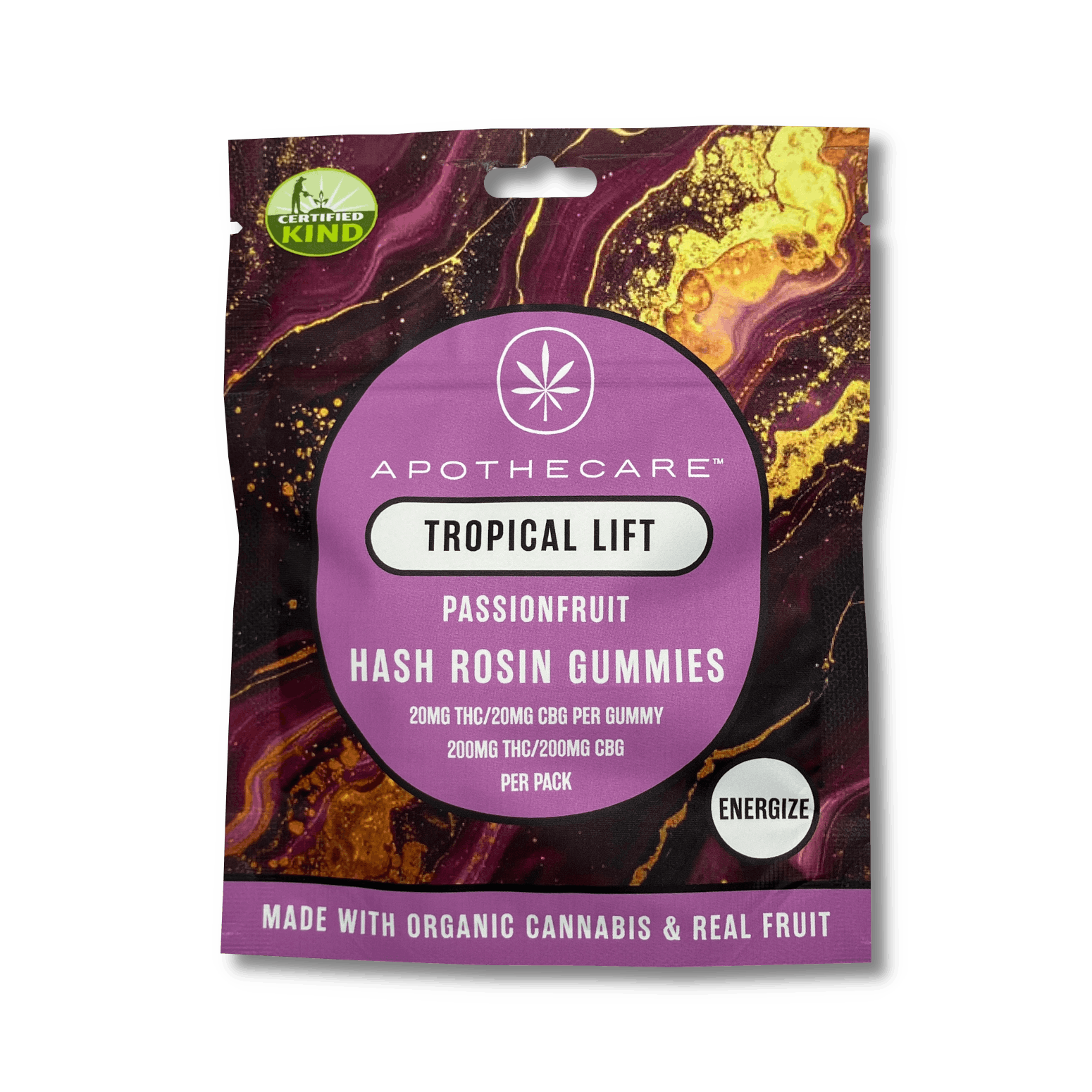 Product: Apothecare | Hash Rosin Gummies - 200mg, 1:1, THC:CBD - Tropical Lift