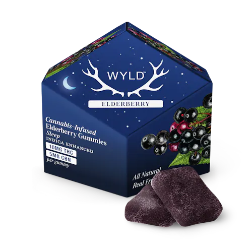 Elderberry 2:1 CBN + Indica Enhanced Gummies-active