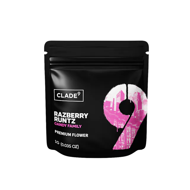 Clade9 Flower Razberry Runtz 1g (indica hybrid)