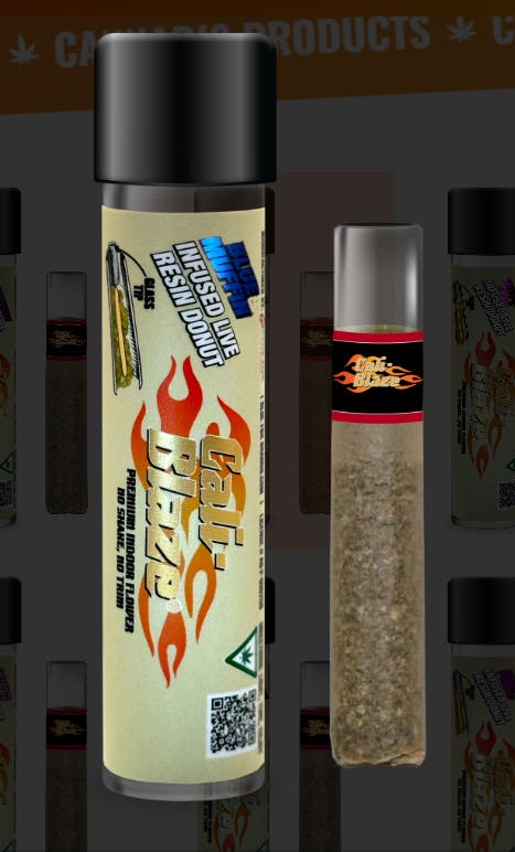 Cali-Blaze Donut | Blue Muffin | Live Resin Infused Preroll - 1.2g