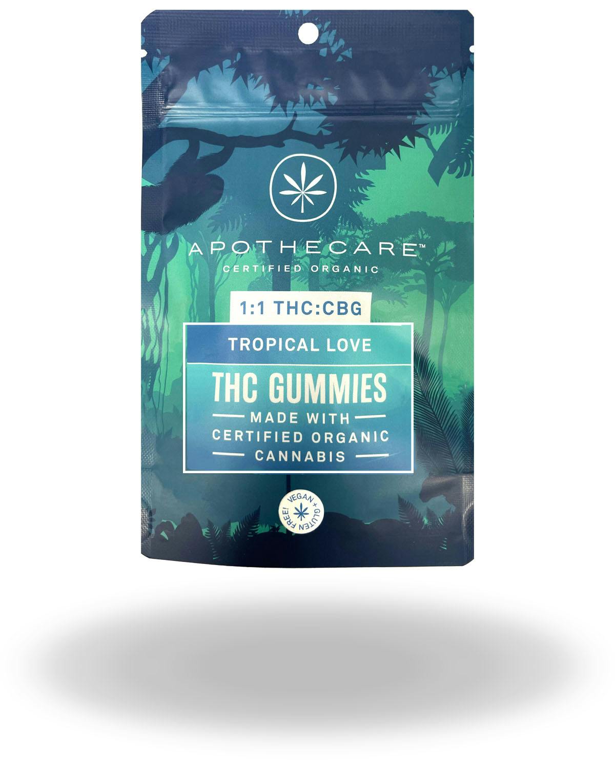 Apothecare | Certified Organic Tropical Love 1:1 THC:CBG Bespoke Gummies | 200mg:200mg