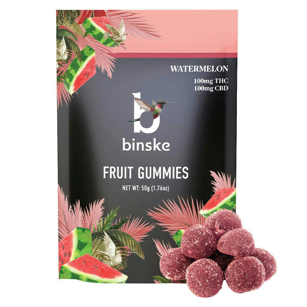 Edibles | Binske | Watermelon CBD Gummies | 100mg | 10ct