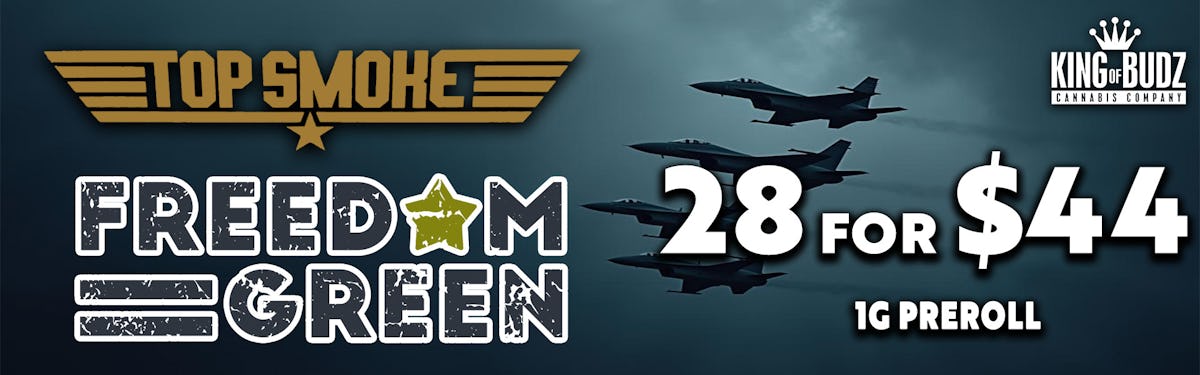 Top Smoke AND Freedom Green 1G Pre-Rolls 28 For $44