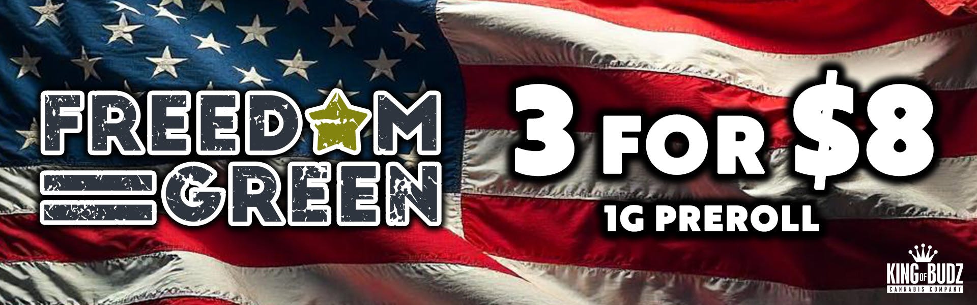 Freedom Green 1g Prerolls 3/$8
