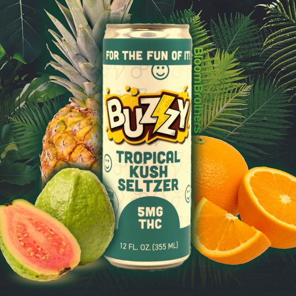 Tropical Kush 1:1 (THC:CBD) - 5mg Seltzer - Buzzy