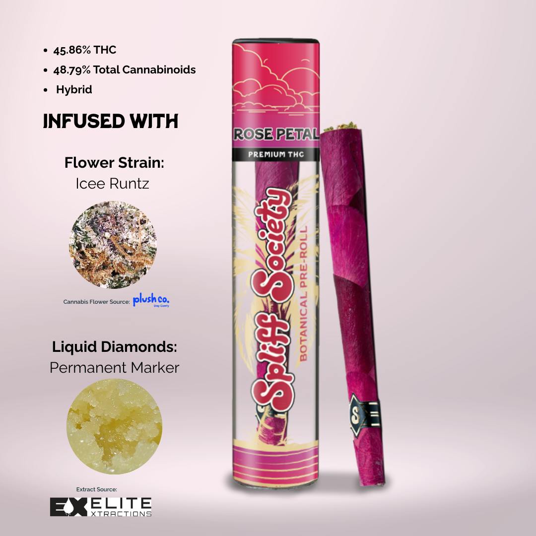 Product: Spliff Society | Rose | Live Resin Infused Pre-roll Indica