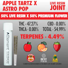 Element x SuperSuper - 1g Live Resin Joint - Apple Tartz X Astro Pop
