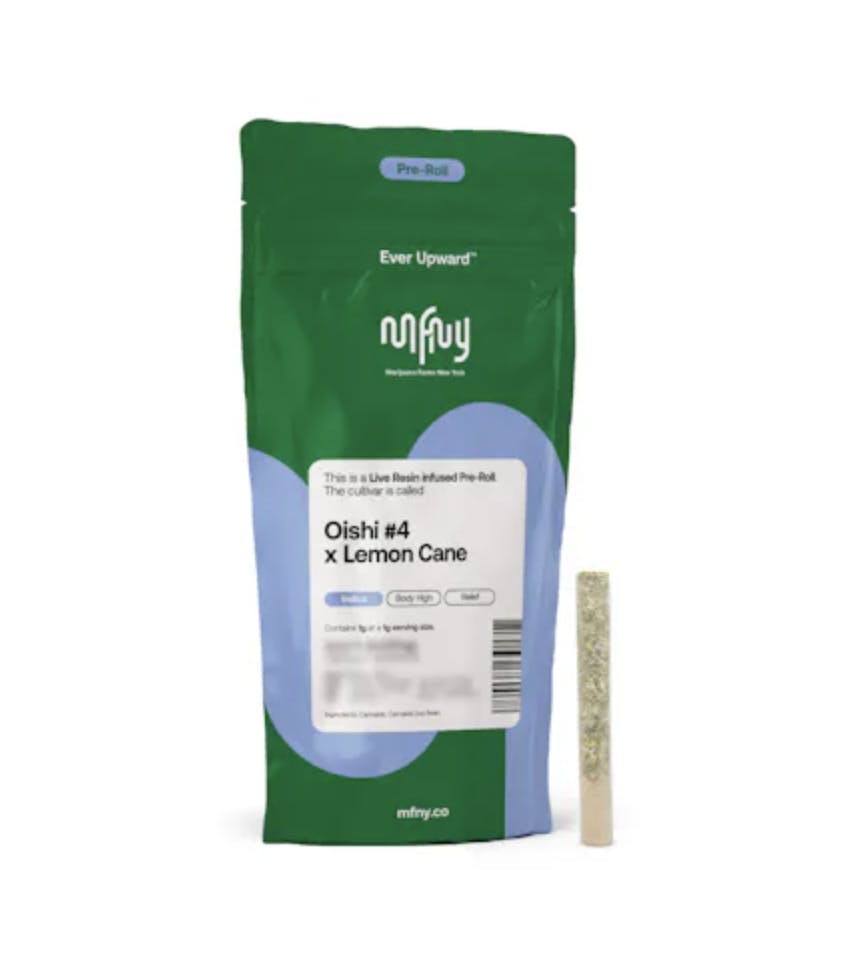 Pre-Roll | MFNY | Infused Pre-Roll | Oishii #4 x Lemon Cane Resin | 1g