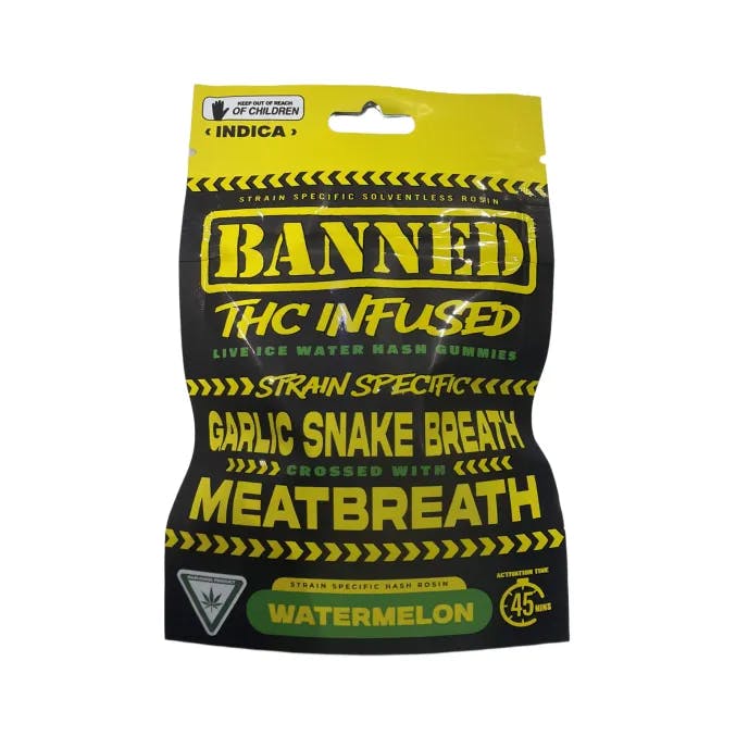 Banned - 200mg Hash Rosin Gummies - Watermelon