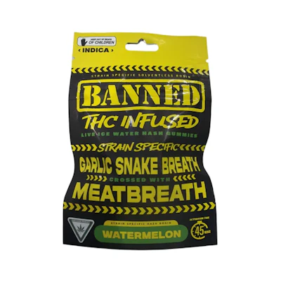 Banned - 200mg Hash Rosin Gummies - Watermelon