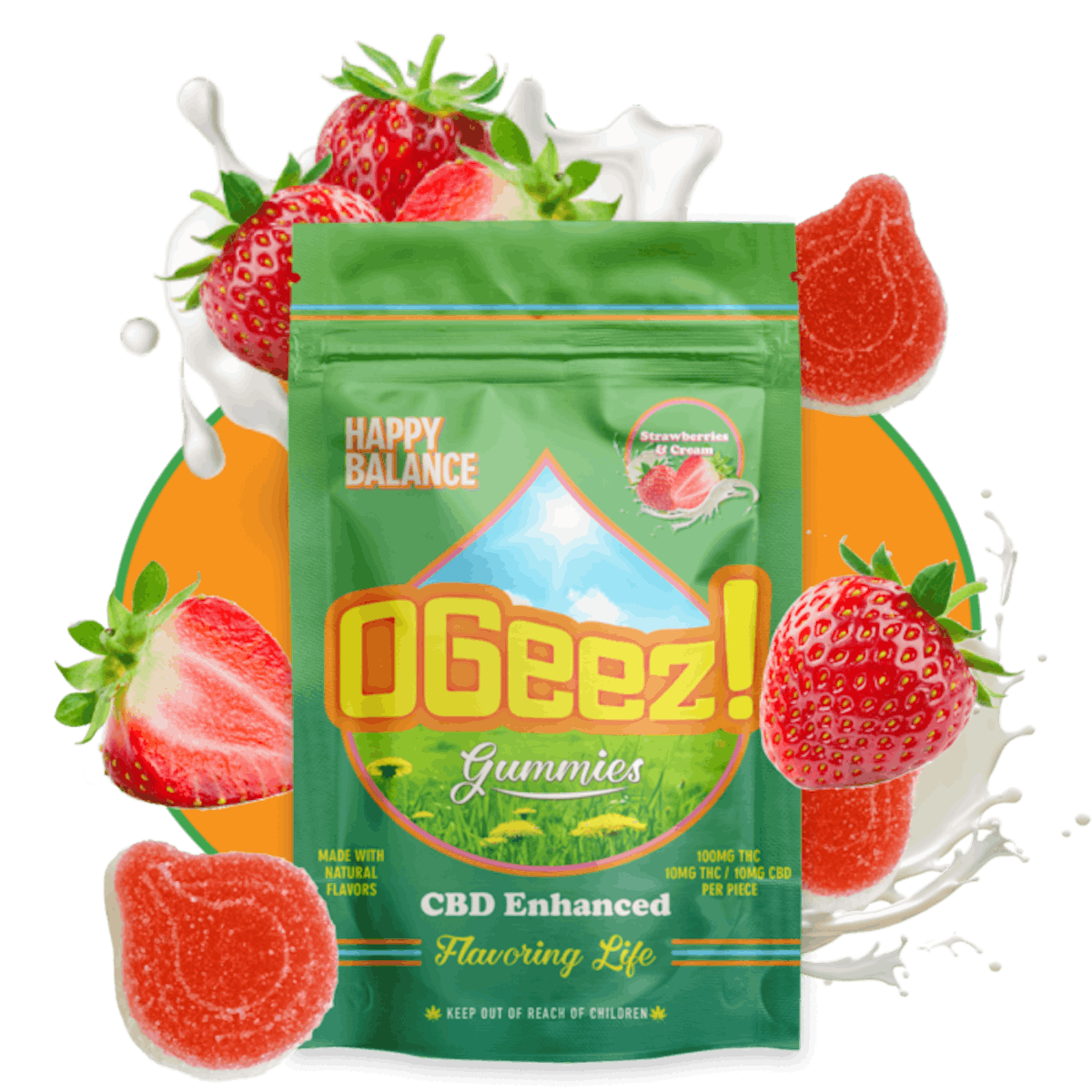 Photo of Happy Balance Strawberries and Cream 1:1 100 mg (10pk)