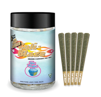 Cali-Blaze - 5-Pack .7g Infused Prerolls - Blue Muffin