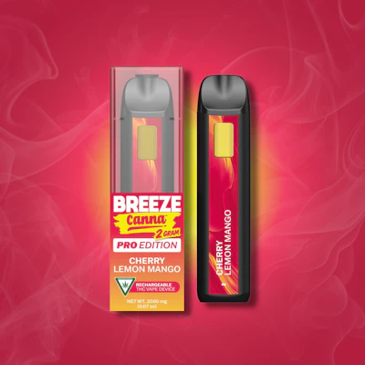 Breeze Pro - 2g Disposable - Cherry Lemon Mango - DISPOSABLES by BREEZE Canna at King of Budz