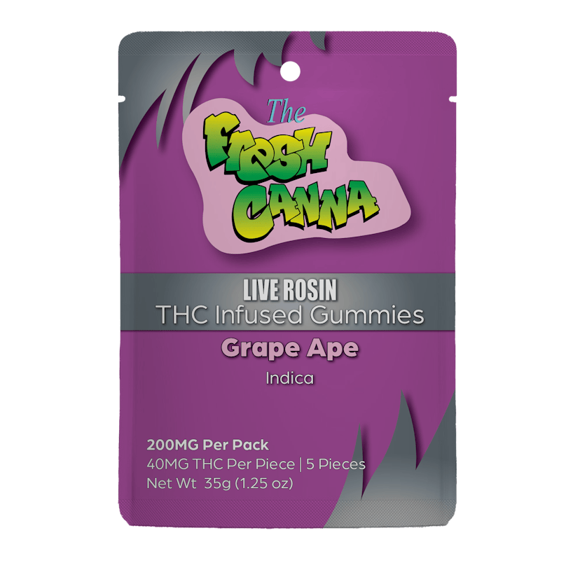 Fresh Canna | 200mg Live Rosin Gummies | Grape Ape (Indica)