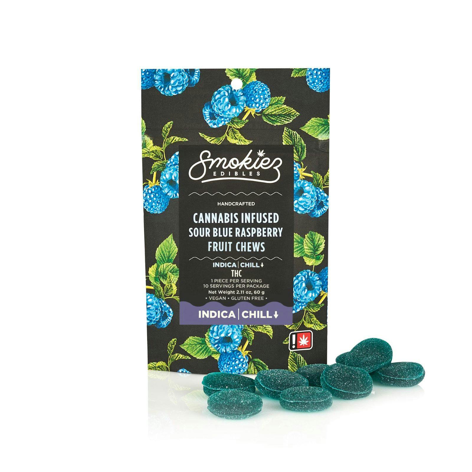 Smokiez | SOUR Blue Raspberry Fruit Chew Gummies