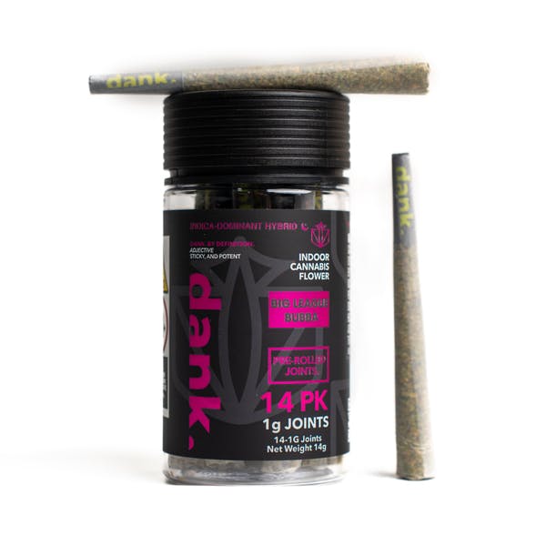 Dank | 14pk | Big League Bubba | 1g (14g)Dank By Definition.HybridTHC: 28.18%TERPS: 0.41%