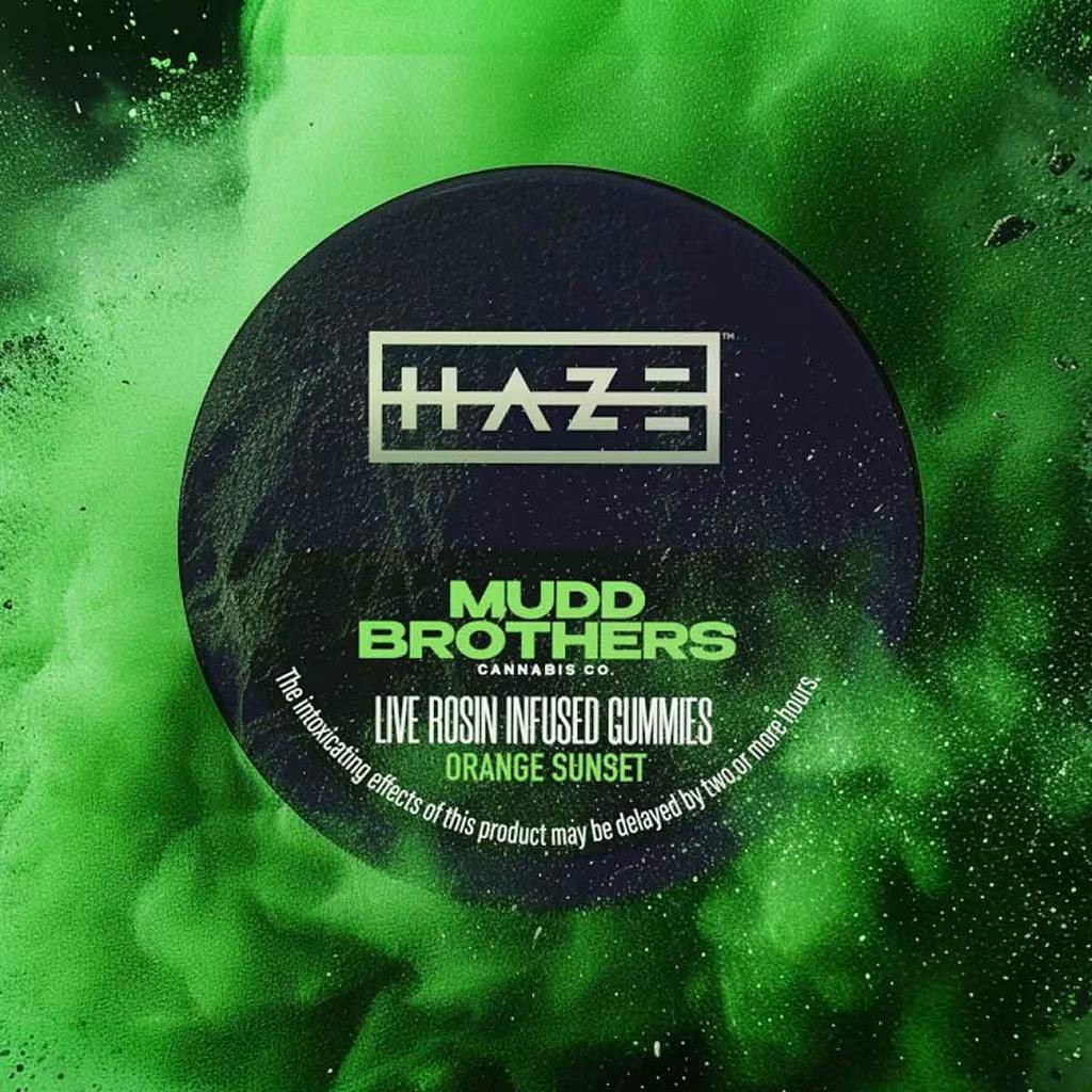 Haze x Mudd Brothers Orange Sunset Live Rosin Gummies