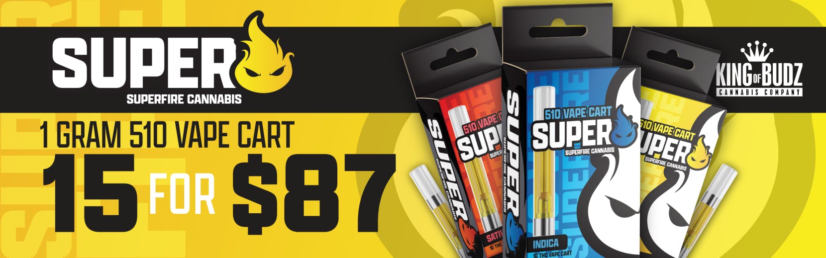 Superfire 1g Cart - 15 For $87