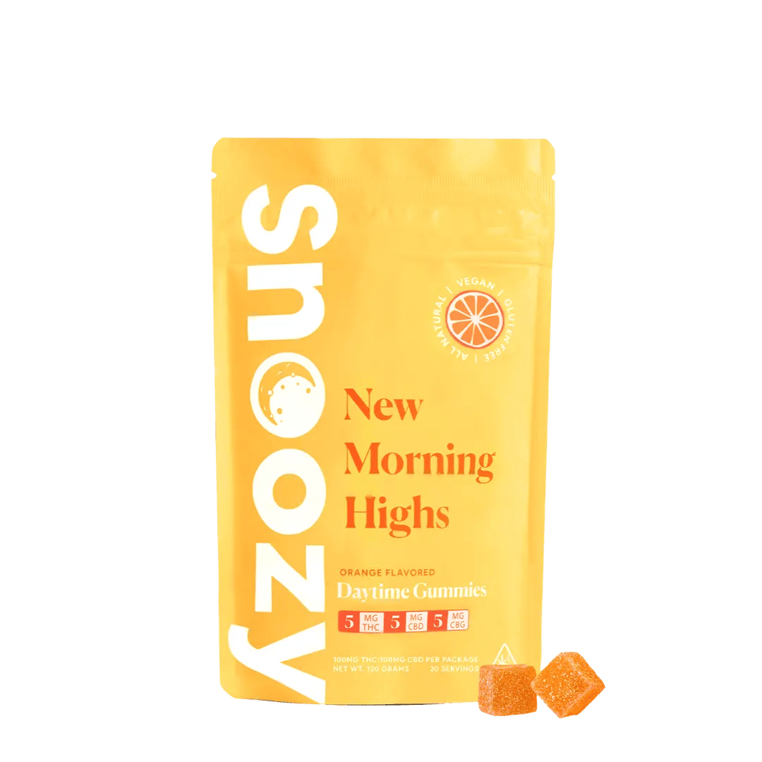 Product Snoozy - Orange New Morning Highs - 5mg THC - 5mg CBD - 5mg CBG - Gummy