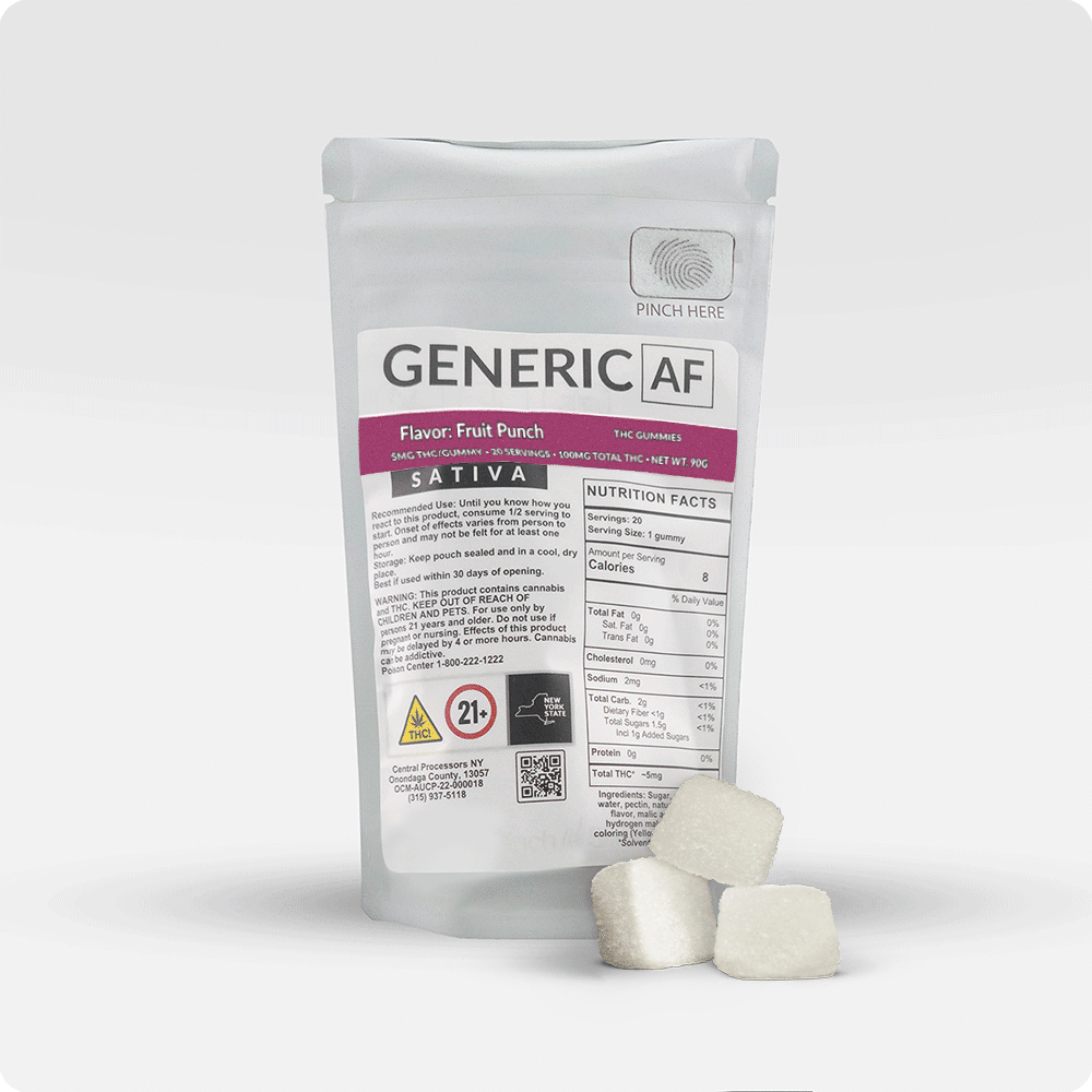 image of Generic AF | Gummy | Fruit Punch | 100mg 20pk