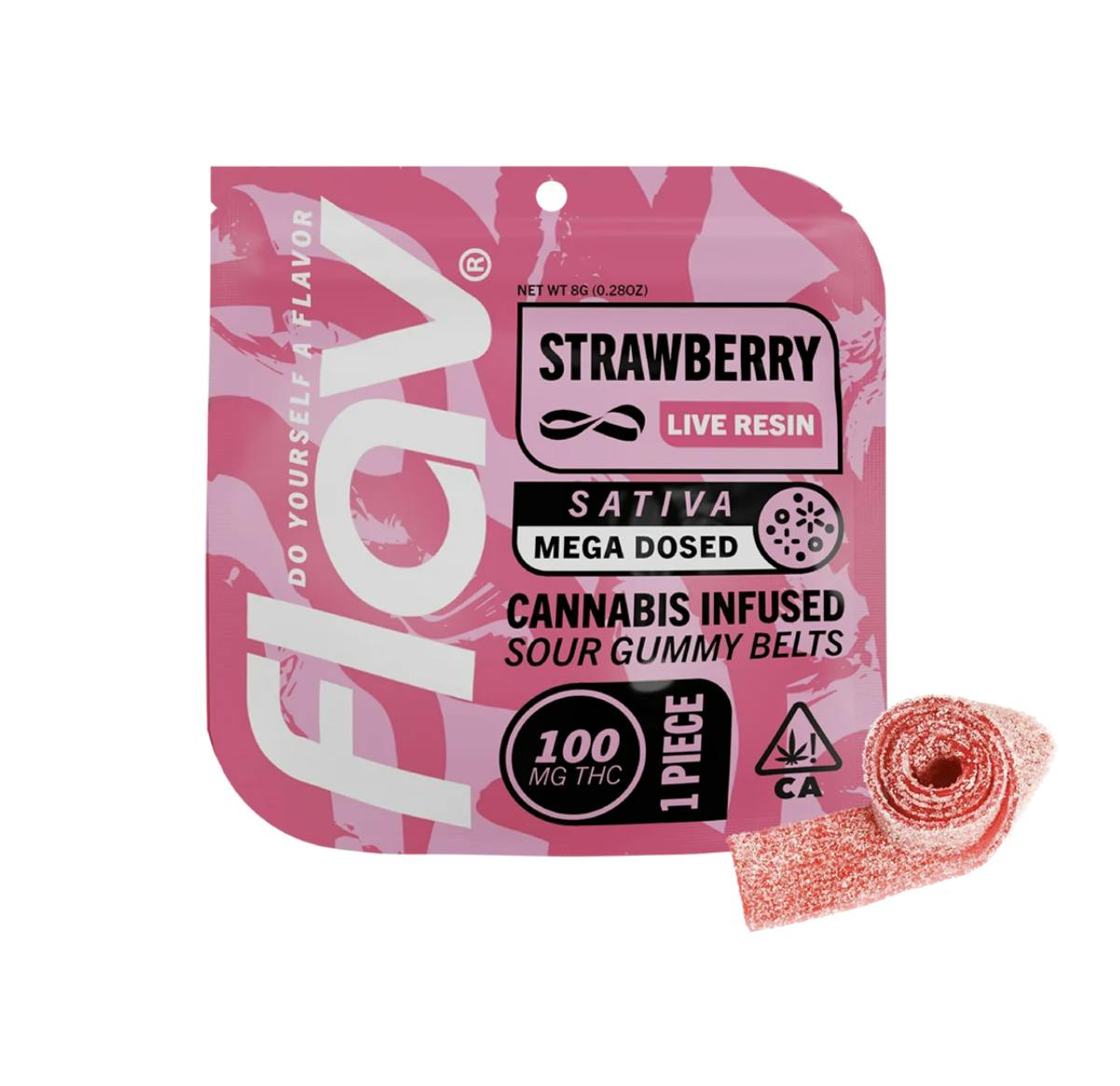 Edibles | Flav | Mega Belt | Live Resin | Strawberry | 100mg