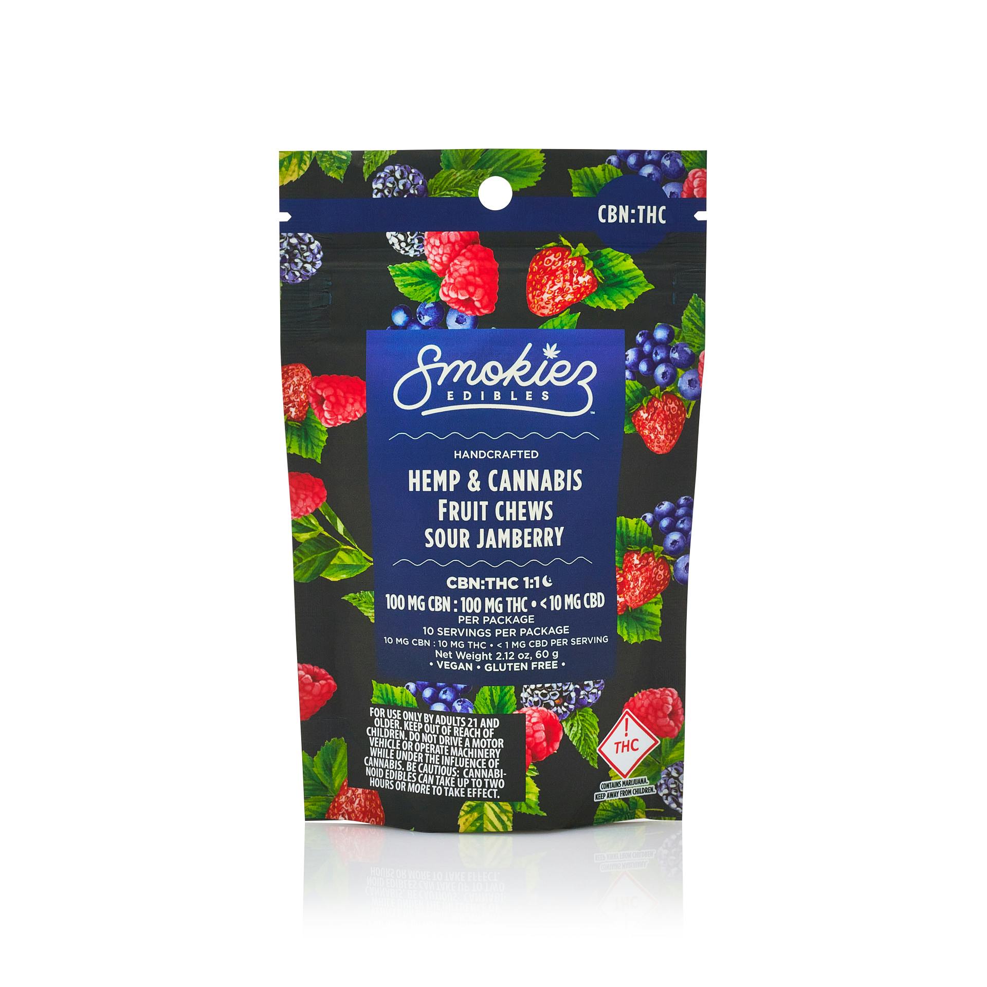Smokiez | 100mg THC:CBN Gummy | Sour Jamberry